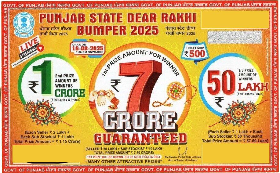 Punjab State Dear Rakhi Bumper Lottery