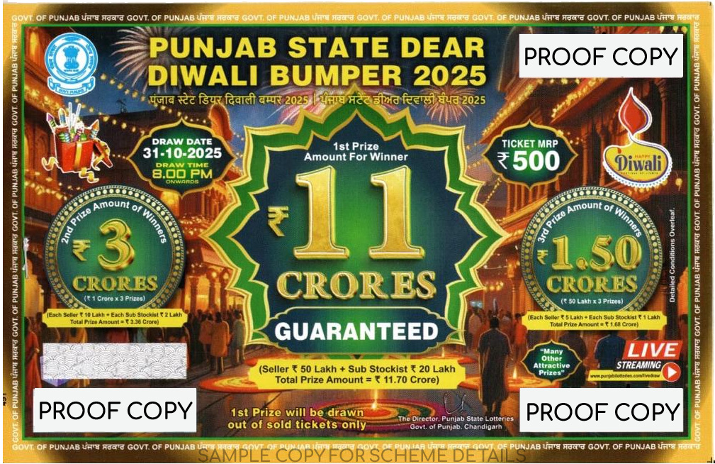 diwali2025-front Punjab State Dear Diwali Bumper Lottery